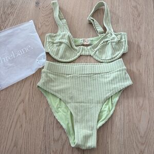 Women's Ribbed Intimates Set - Light Green